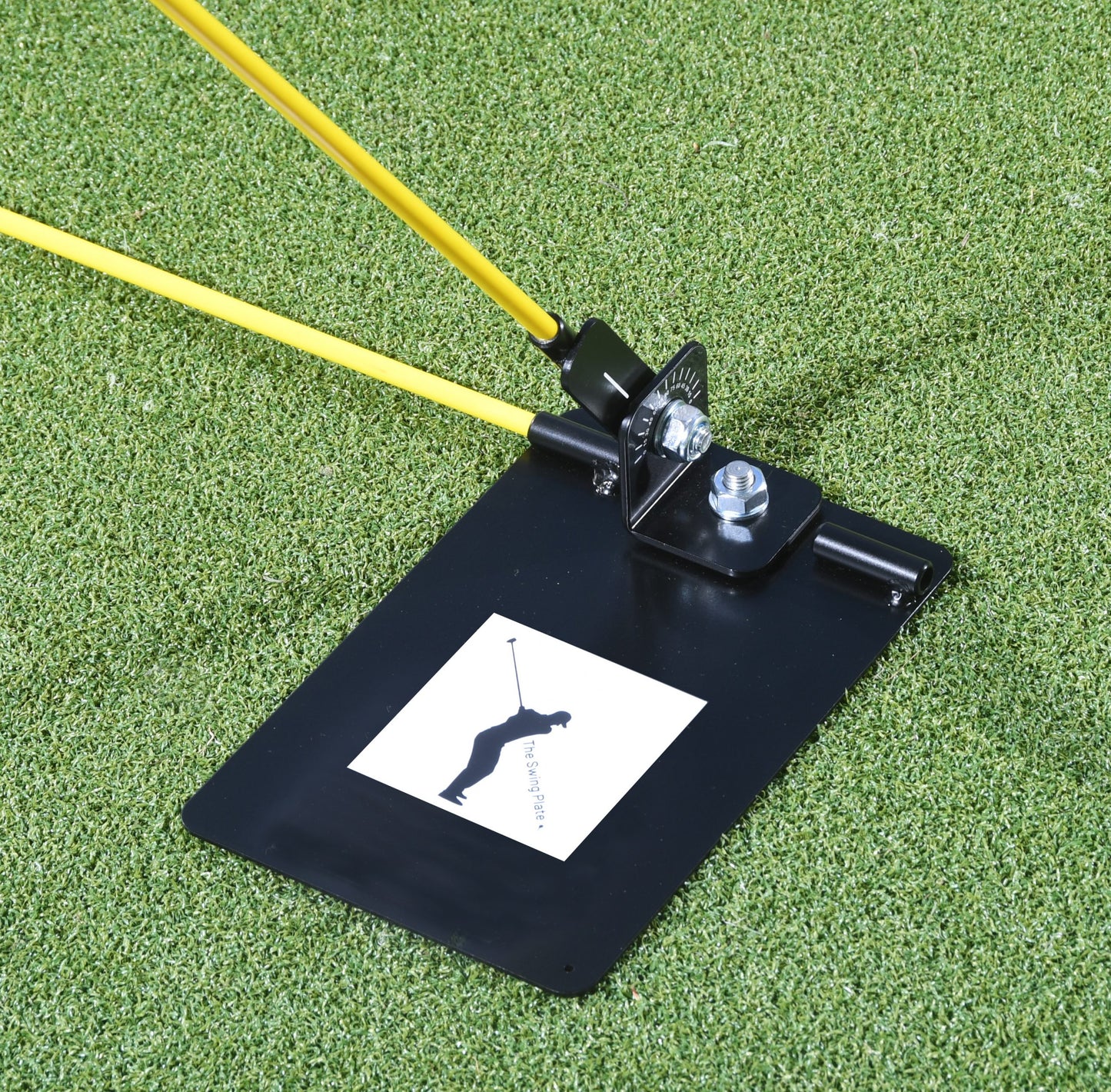 Golf Swing Plate with Alignment Rods - Golf Swing Plane Training Aid