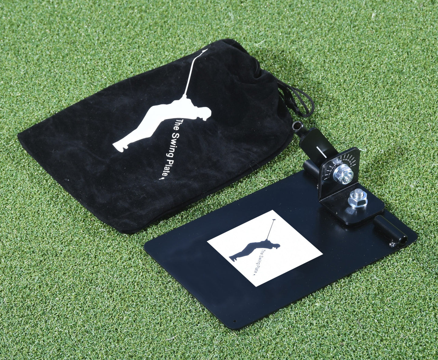 Golf Swing Plate with Alignment Rods - Golf Swing Plane Training Aid