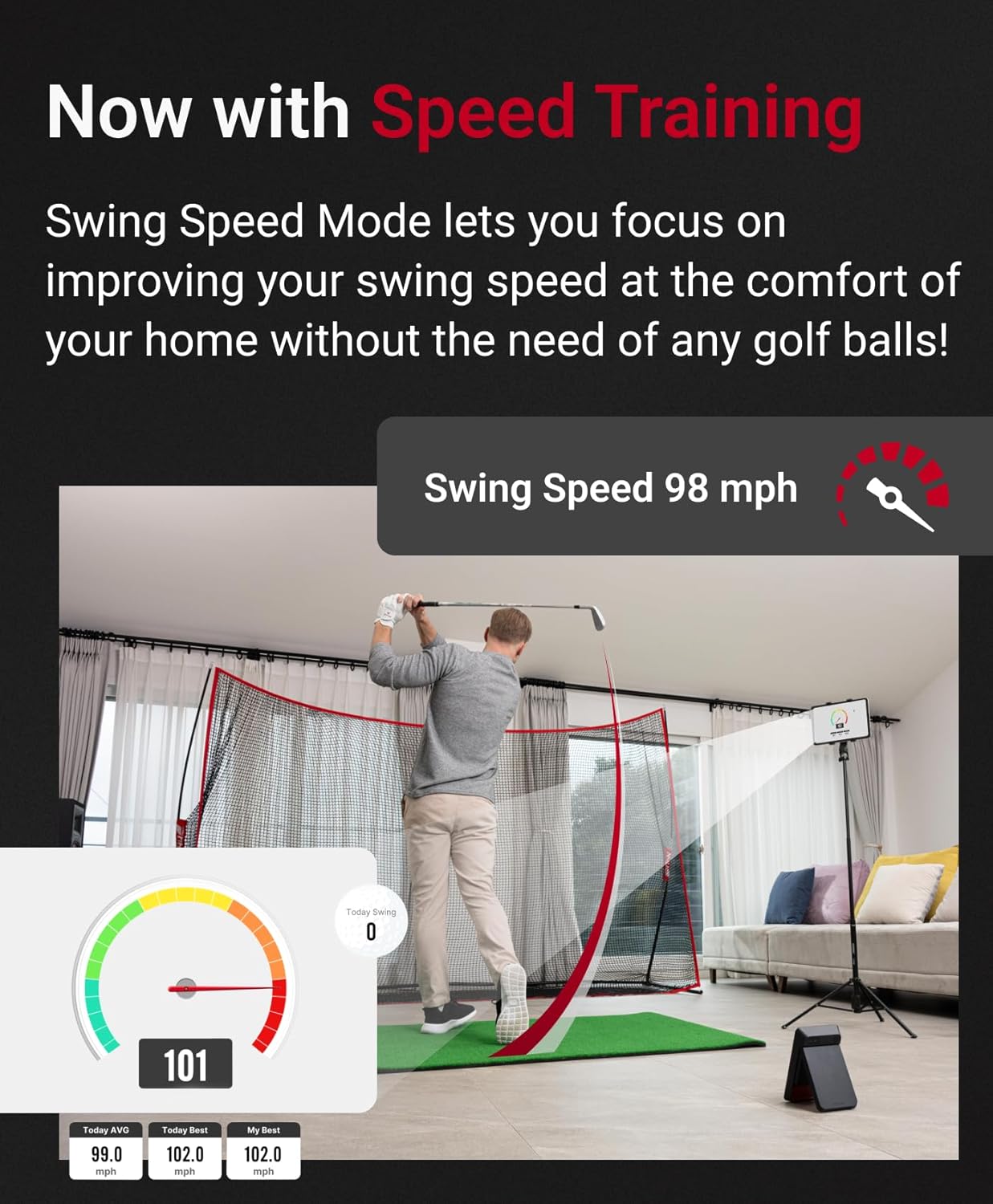 Voice Caddie SC4 PRO Golf Launch Monitor + 3D Driving Range Simulator