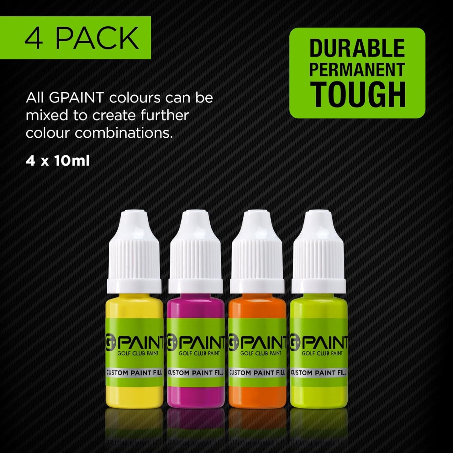 G-Paint Golf Club Paint - 4 Pack (Yellow/Pink/Orange/Green)