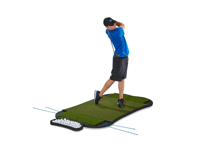 Fiberbuilt Grass Series Hourglass Pro Studio Golf Mat - Double Hitting - 6'x4'