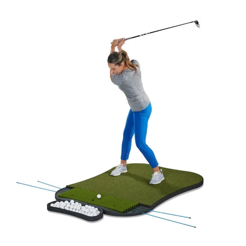 Fiberbuilt Grass Series Hourglass Pro Studio Golf Mat - Single Hitting - 5'x4'