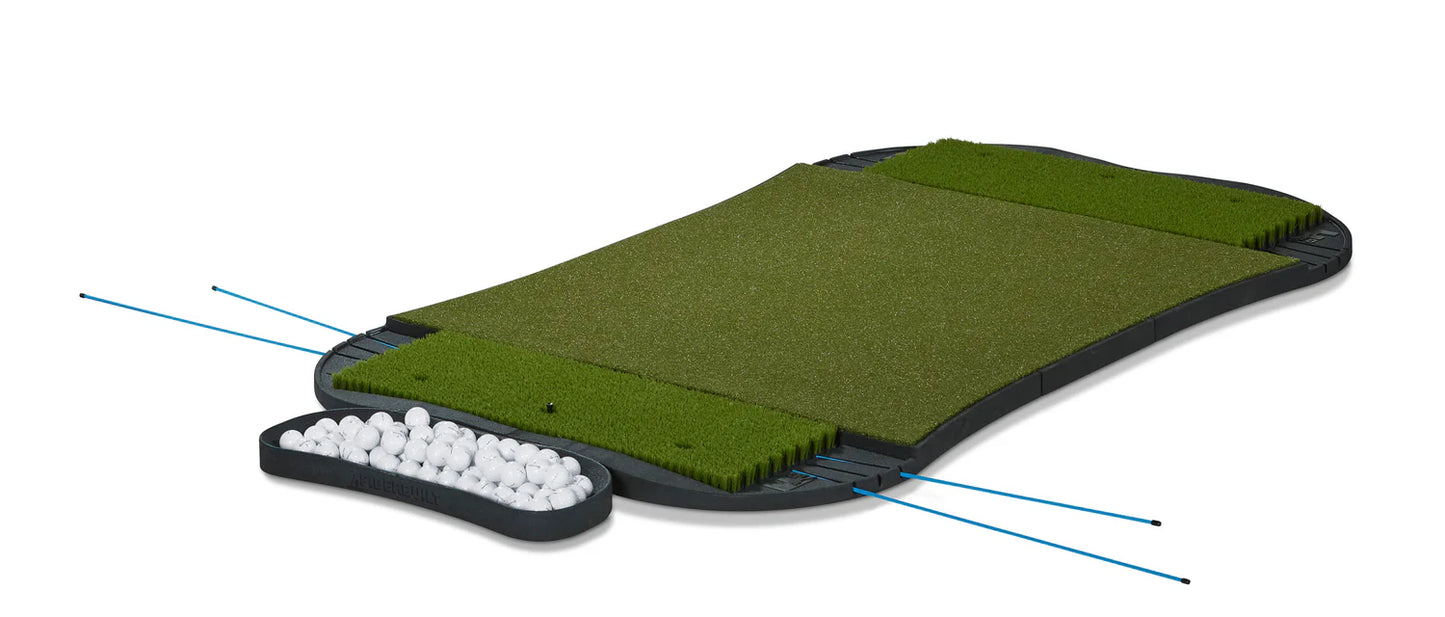 Fiberbuilt Grass Series Hourglass Pro Studio Golf Mat - Double Hitting - 6'x4'