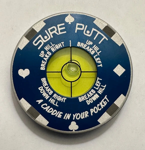 Sure Putt Pro Golf Green Reader & Training Aid - Navy Blue Poker Chip
