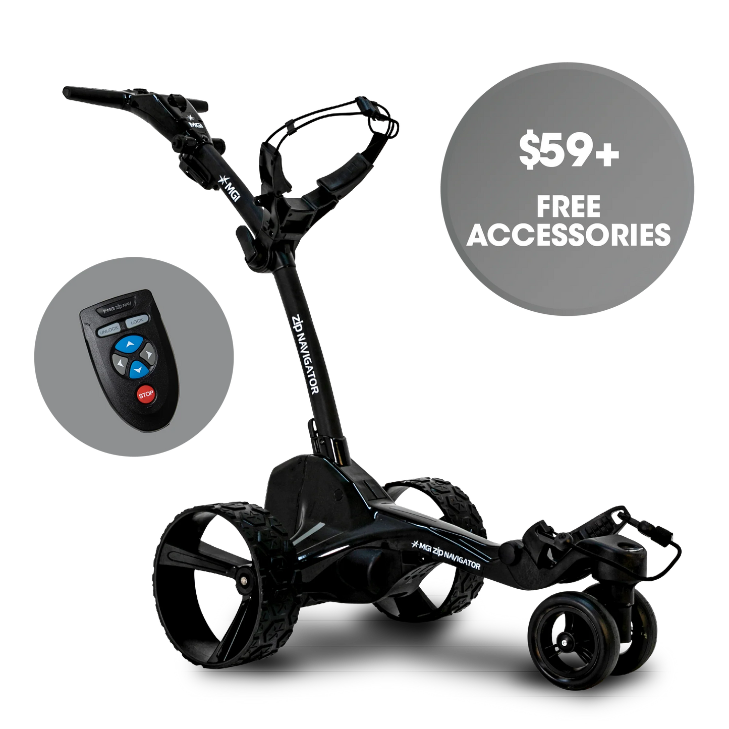 MGI ZIP Navigator Remote Electric Golf Push Cart