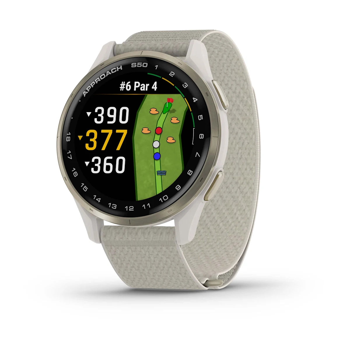 Garmin Approach S50 GPS Golf Watch - Gold Bezel/Ivory Band
