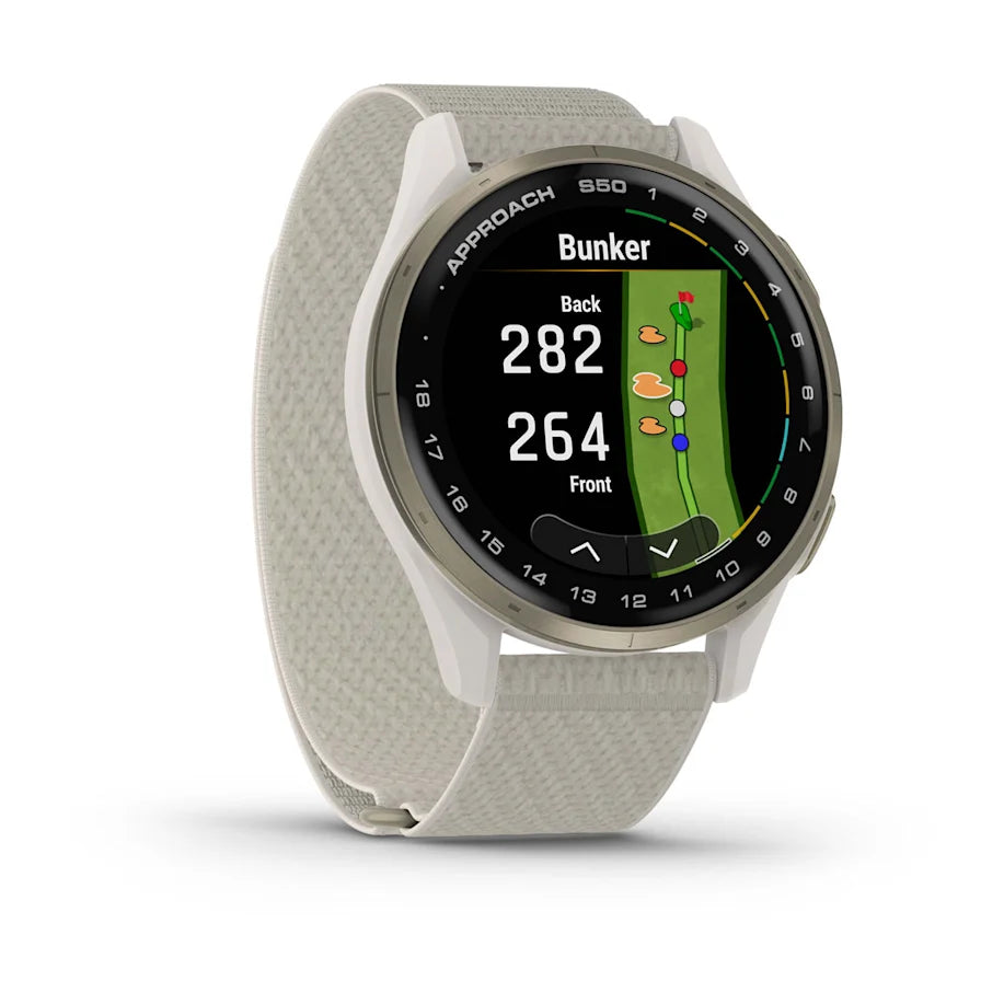 Garmin Approach S50 GPS Golf Watch - Gold Bezel/Ivory Band