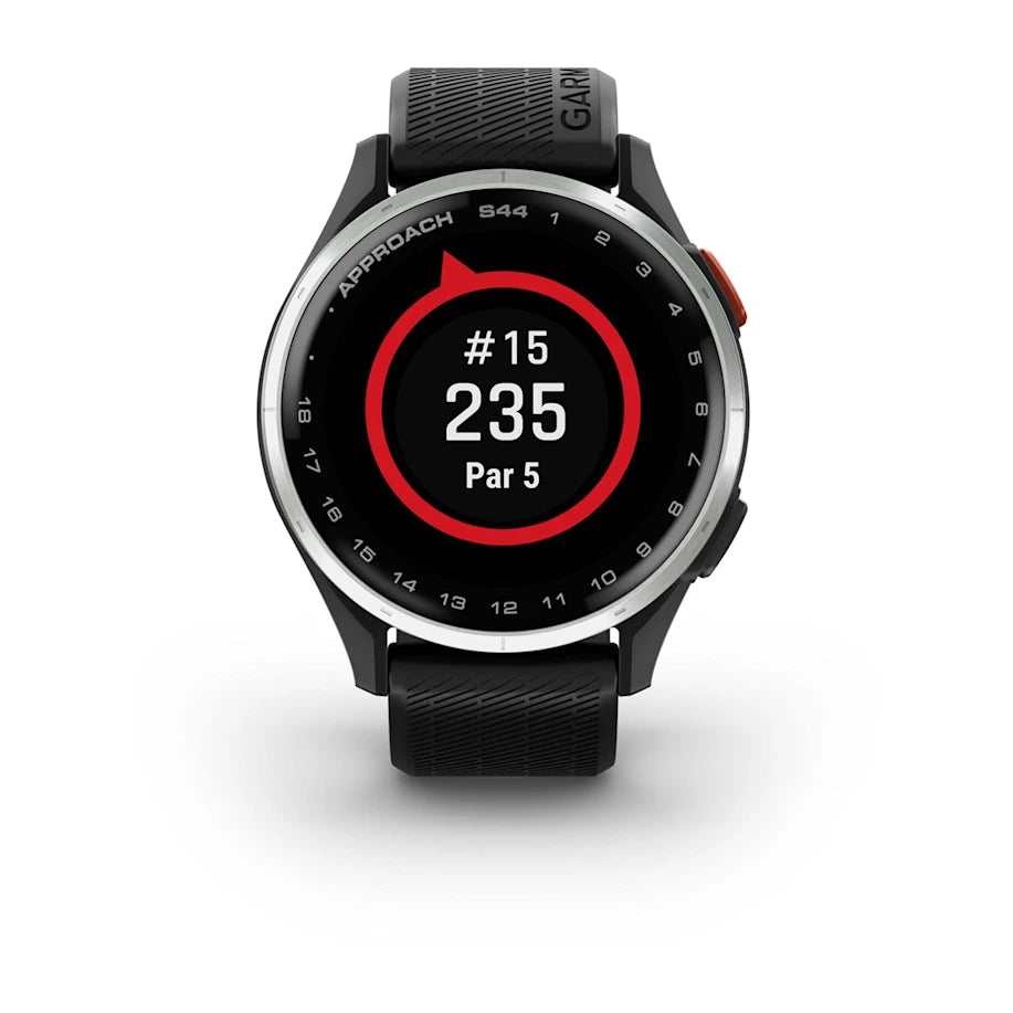 Garmin Approach S44 GPS Golf Watch - Silver Bezel/Black Band