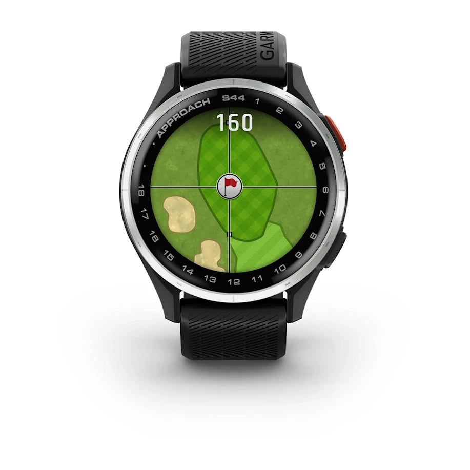 Garmin Approach S44 GPS Golf Watch - Silver Bezel/Black Band