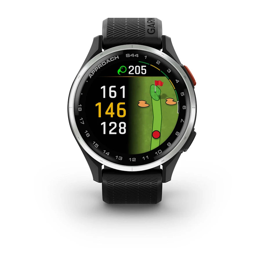 Garmin Approach S44 GPS Golf Watch - Silver Bezel/Black Band