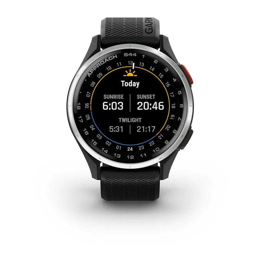 Garmin Approach S44 GPS Golf Watch - Silver Bezel/Black Band