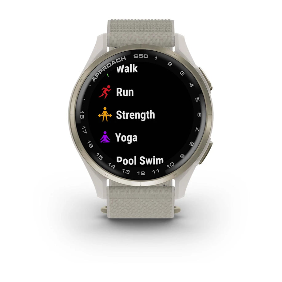 Garmin Approach S50 GPS Golf Watch - Gold Bezel/Ivory Band