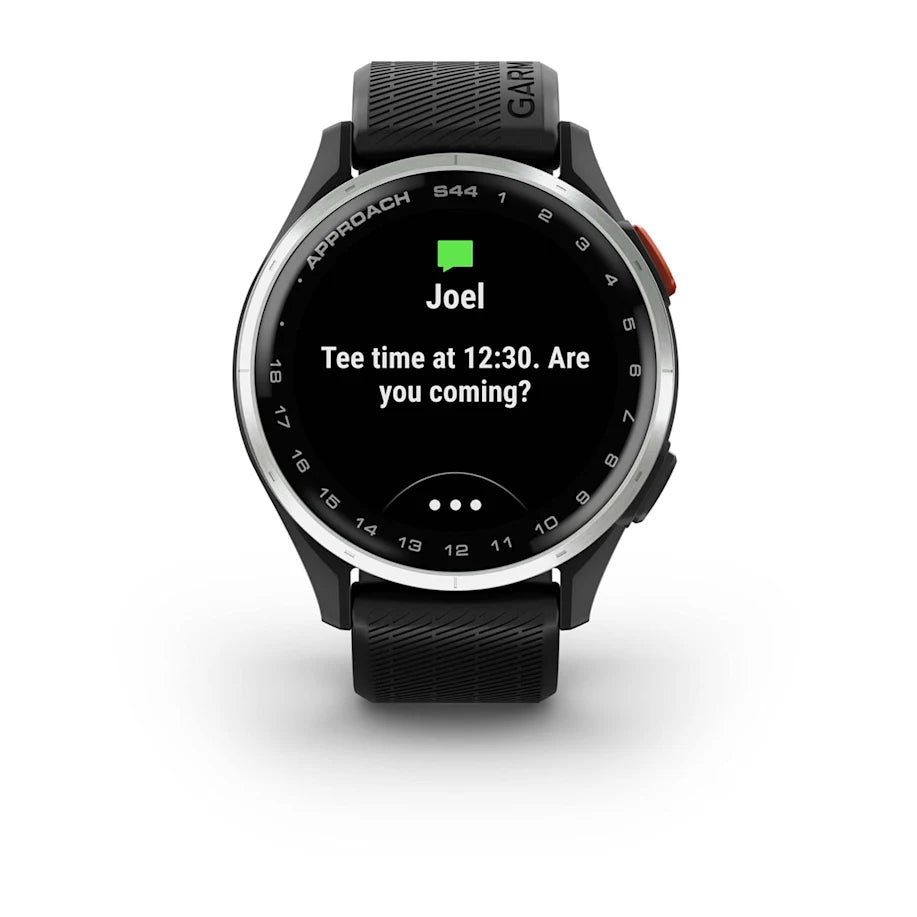 Garmin Approach S44 GPS Golf Watch - Silver Bezel/Black Band