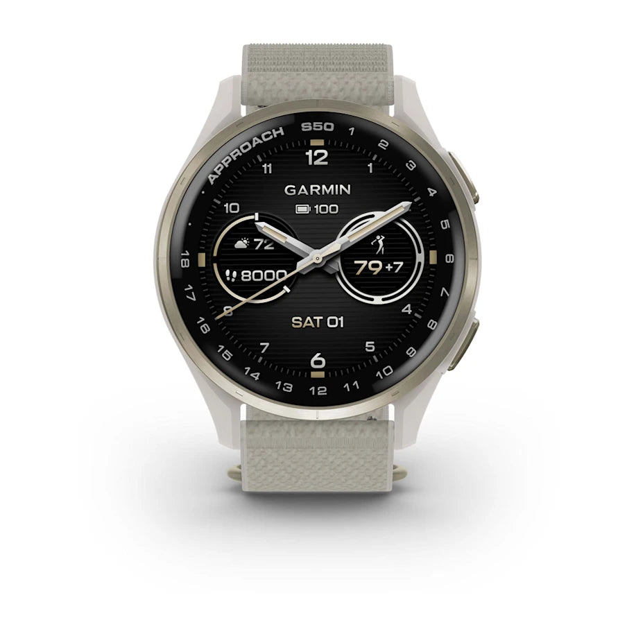 Garmin Approach S50 GPS Golf Watch - Gold Bezel/Ivory Band