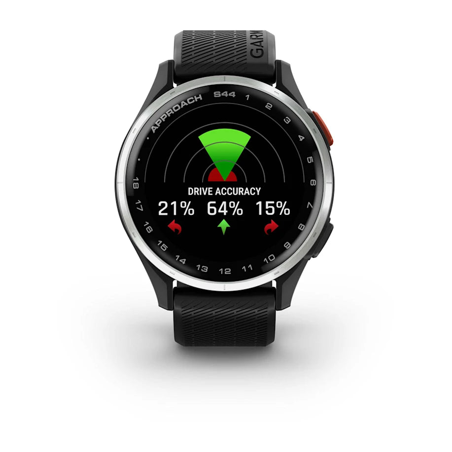 Garmin Approach S44 GPS Golf Watch - Silver Bezel/Black Band