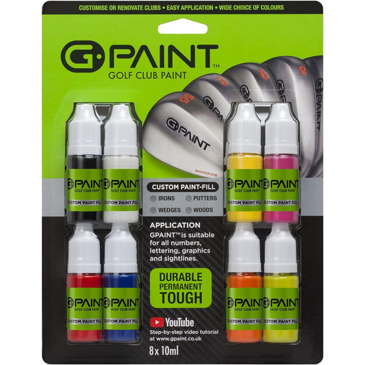 G-Paint golf club paint fill kit 8 pack in retail packaging