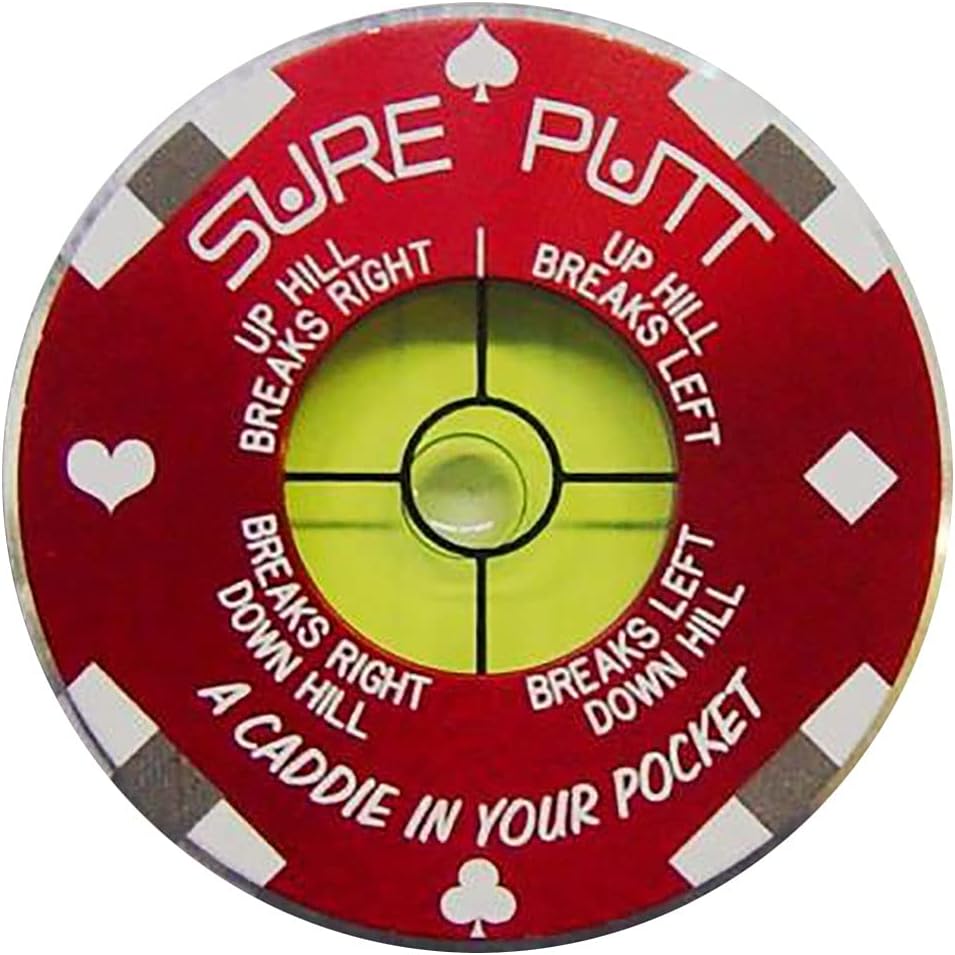 Sure Putt Pro Golf Green Reader & Training Aid - Red Poker Chip