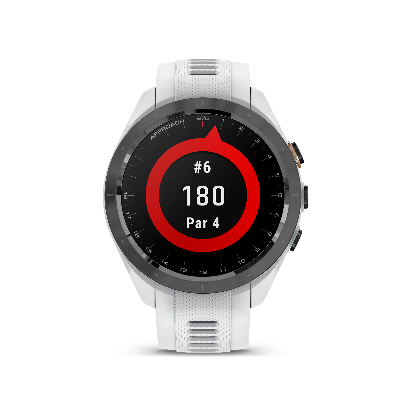 Garmin Approach S70 Golf GPS Watch - Black/42mm - Ceramic Bezel/White Silicone Band
