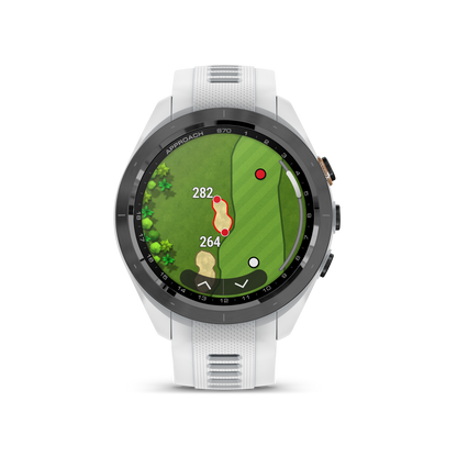 Garmin Approach S70 Golf GPS Watch - Black/42mm - Ceramic Bezel/White Silicone Band