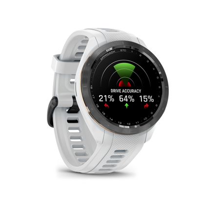 Garmin Approach S70 Golf GPS Watch - Black/42mm - Ceramic Bezel/White Silicone Band