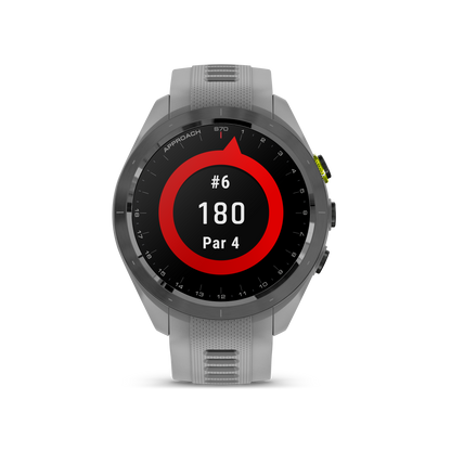 Garmin Approach S70 Golf GPS Watch - Black/42mm - Ceramic Bezel/Powder Gray Silicone Band