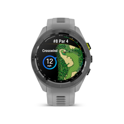 Garmin Approach S70 Golf GPS Watch - Black/42mm - Ceramic Bezel/Powder Gray Silicone Band