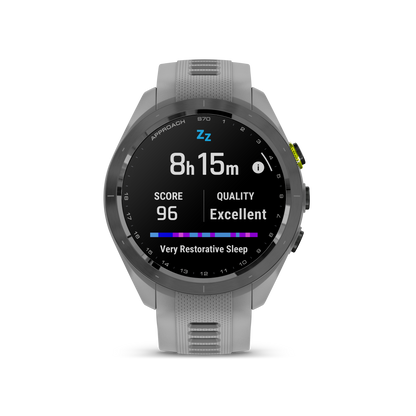Garmin Approach S70 Golf GPS Watch - Black/42mm - Ceramic Bezel/Powder Gray Silicone Band