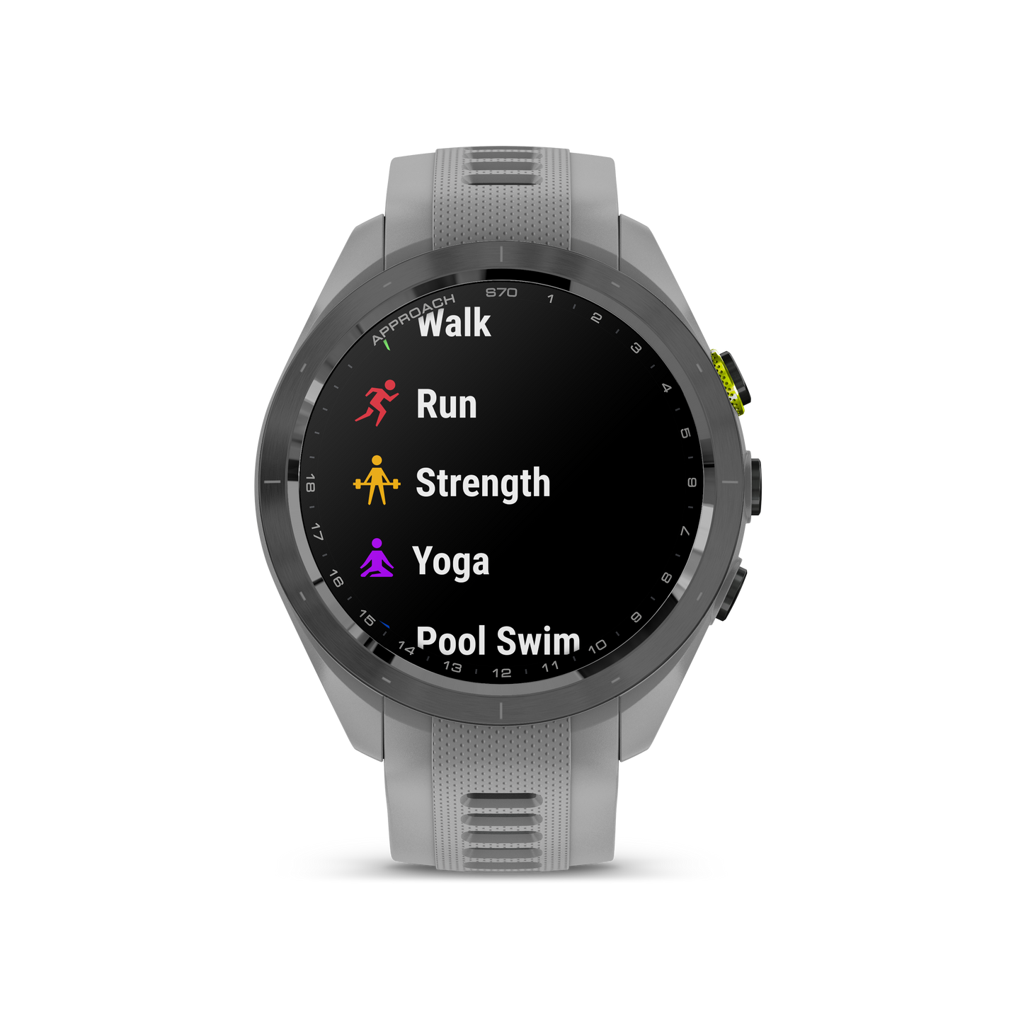 Garmin Approach S70 Golf GPS Watch - Black/42mm - Ceramic Bezel/Powder Gray Silicone Band