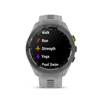 Garmin Approach S70 Golf GPS Watch - Black/42mm - Ceramic Bezel/Powder Gray Silicone Band