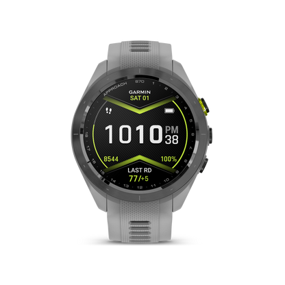 Garmin Approach S70 Golf GPS Watch - Black/42mm - Ceramic Bezel/Powder Gray Silicone Band