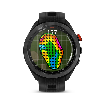 Garmin Approach S70 Golf GPS Watch - Black/47mm - Ceramic Bezel/Black Silicone Band