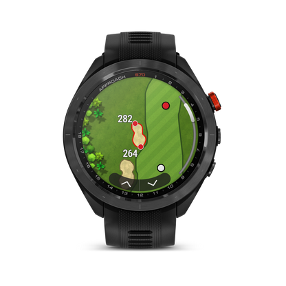Garmin Approach S70 Golf GPS Watch - Black/47mm - Ceramic Bezel/Black Silicone Band