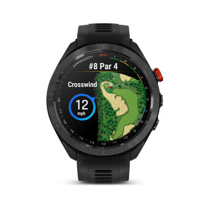 Garmin Approach S70 Golf GPS Watch - Black/47mm - Ceramic Bezel/Black Silicone Band