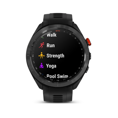 Garmin Approach S70 Golf GPS Watch - Black/47mm - Ceramic Bezel/Black Silicone Band