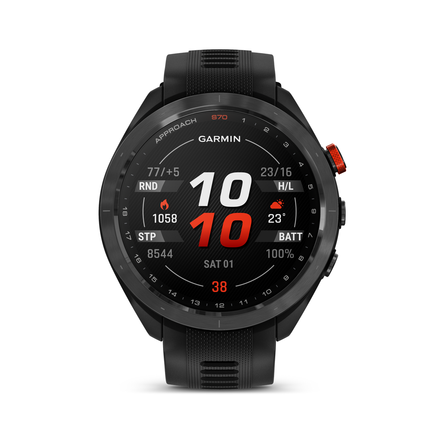 Garmin Approach S70 Golf GPS Watch - Black/47mm - Ceramic Bezel/Black Silicone Band