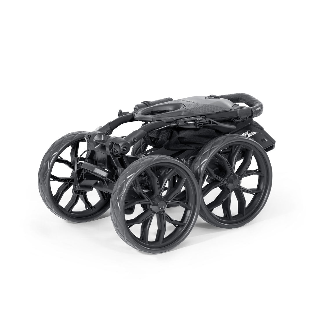 Black/Slate Bag Boy Quad Pro push cart folded