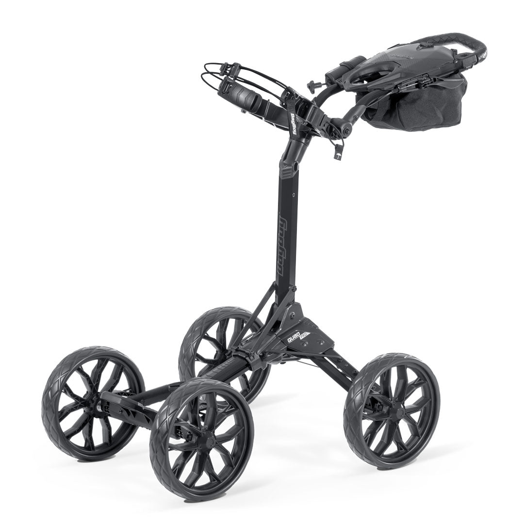 Bag Boy Quad Pro 4-Wheel Golf Push Cart in Black/Slate