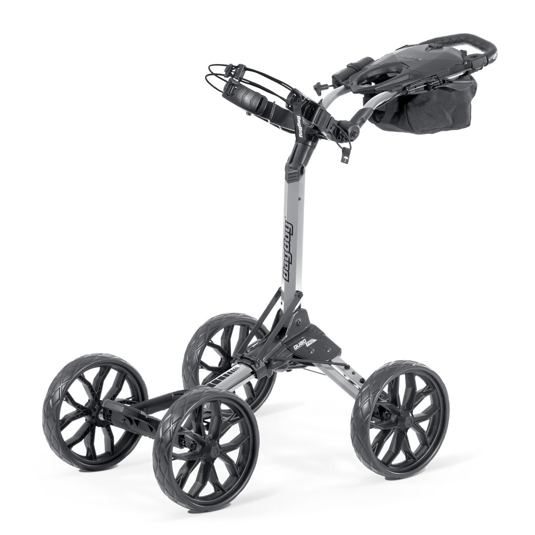 Bag Boy Quad Pro 4-Wheel Golf Push Cart in Silver/Black