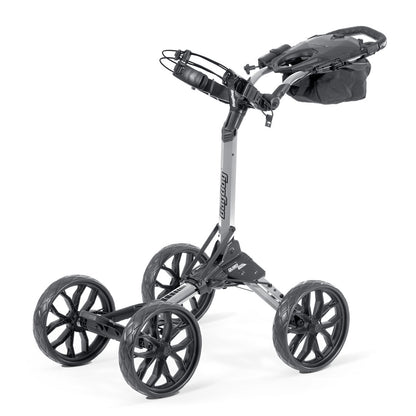 Bag Boy Quad Pro 4-Wheel Golf Push Cart in Silver/Black