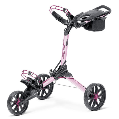 Bag Boy Nitron Auto-Open Golf Push Cart in Pink/Wine