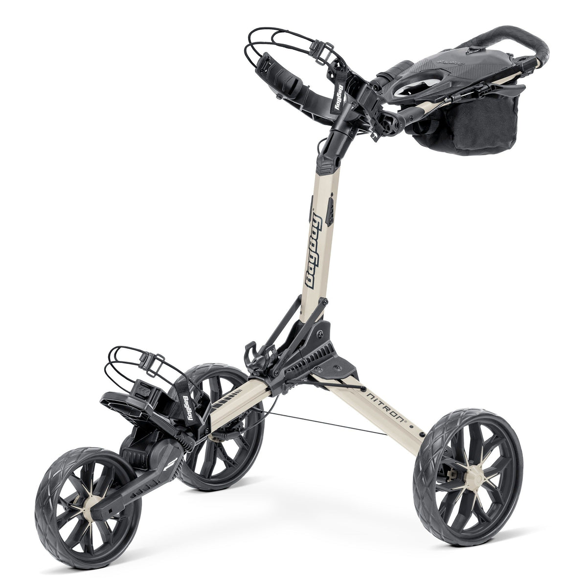 Bag Boy Nitron Auto-Open Golf Push Cart in Sand/Black
