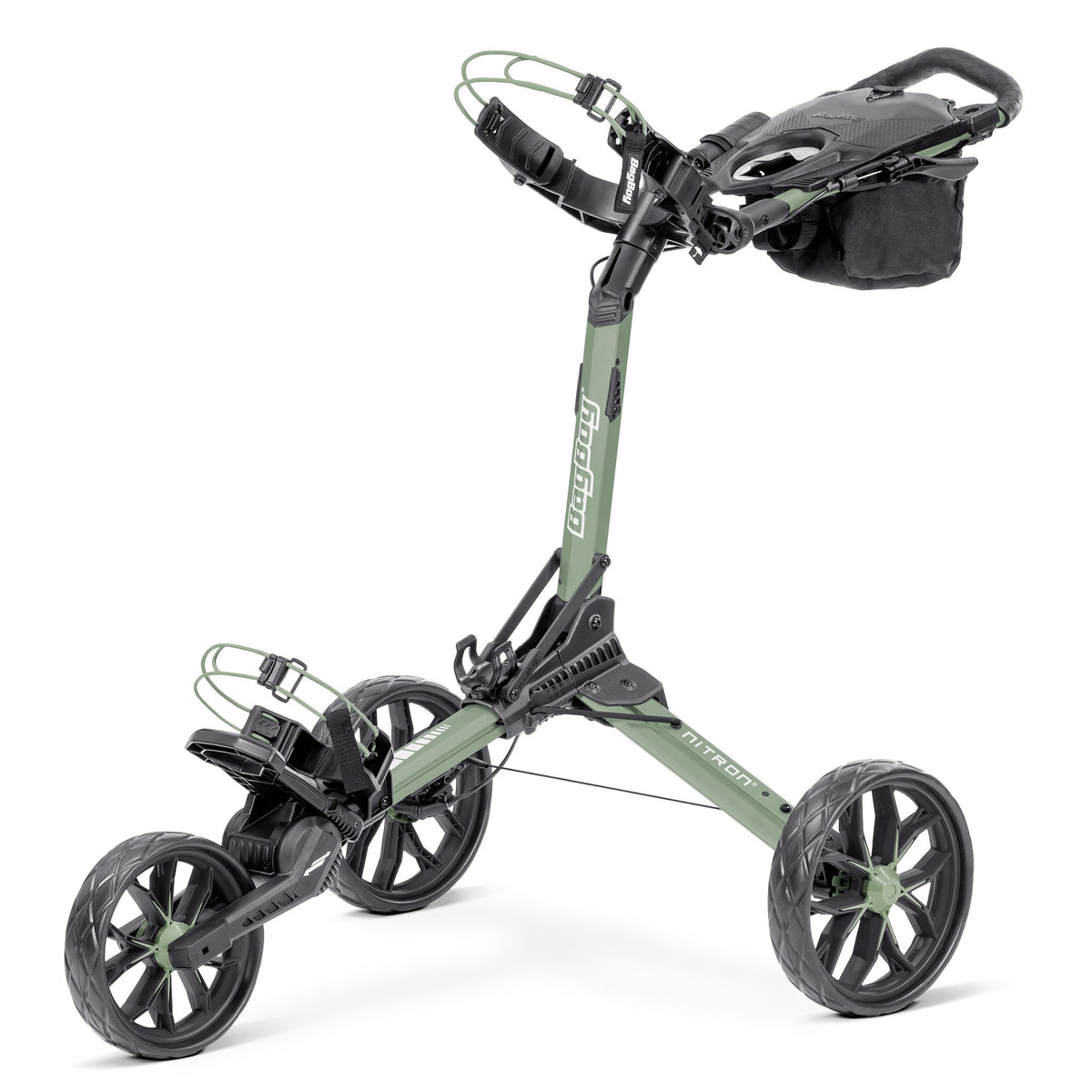 Bag Boy Nitron Auto-Open Golf Push Cart in Sage/White