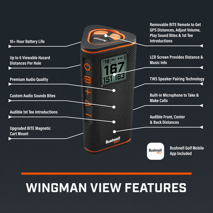 Bushnell Wingman View Golf GPS & Bluetooth Speaker