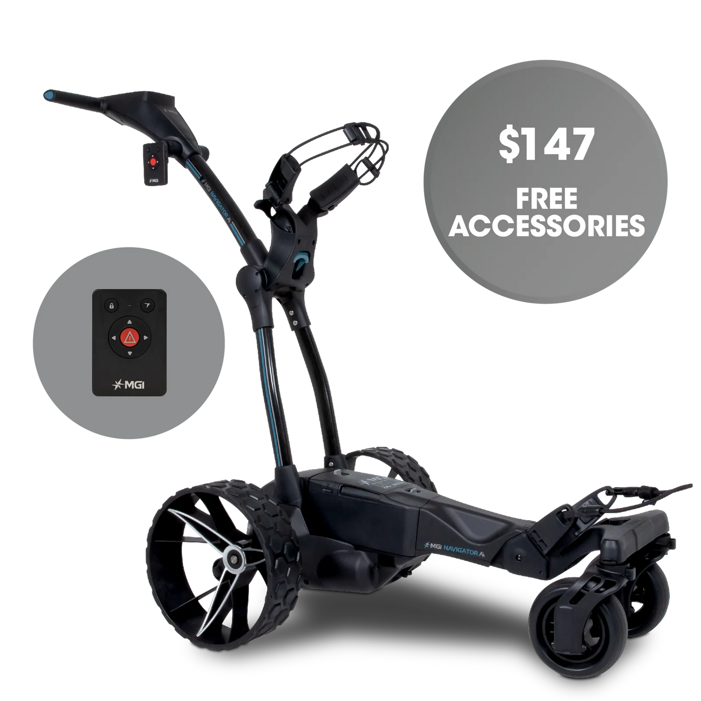 MGI AI Navigator GPS+ Electric Golf Push Cart