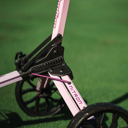 Pink/Wine Bag Boy Nitron push cart frame close-up