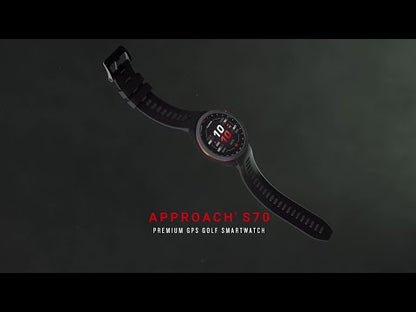Garmin Approach S70 Golf GPS Watch - Black/42mm - Ceramic Bezel/White Silicone Band